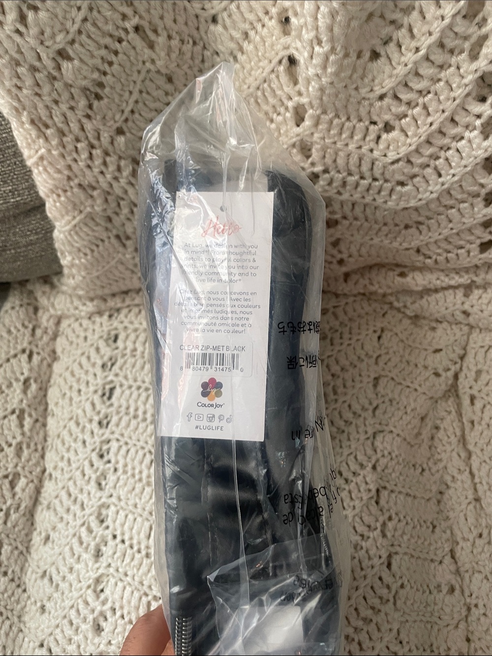NWT- Lug Clear Zip Metallic Black